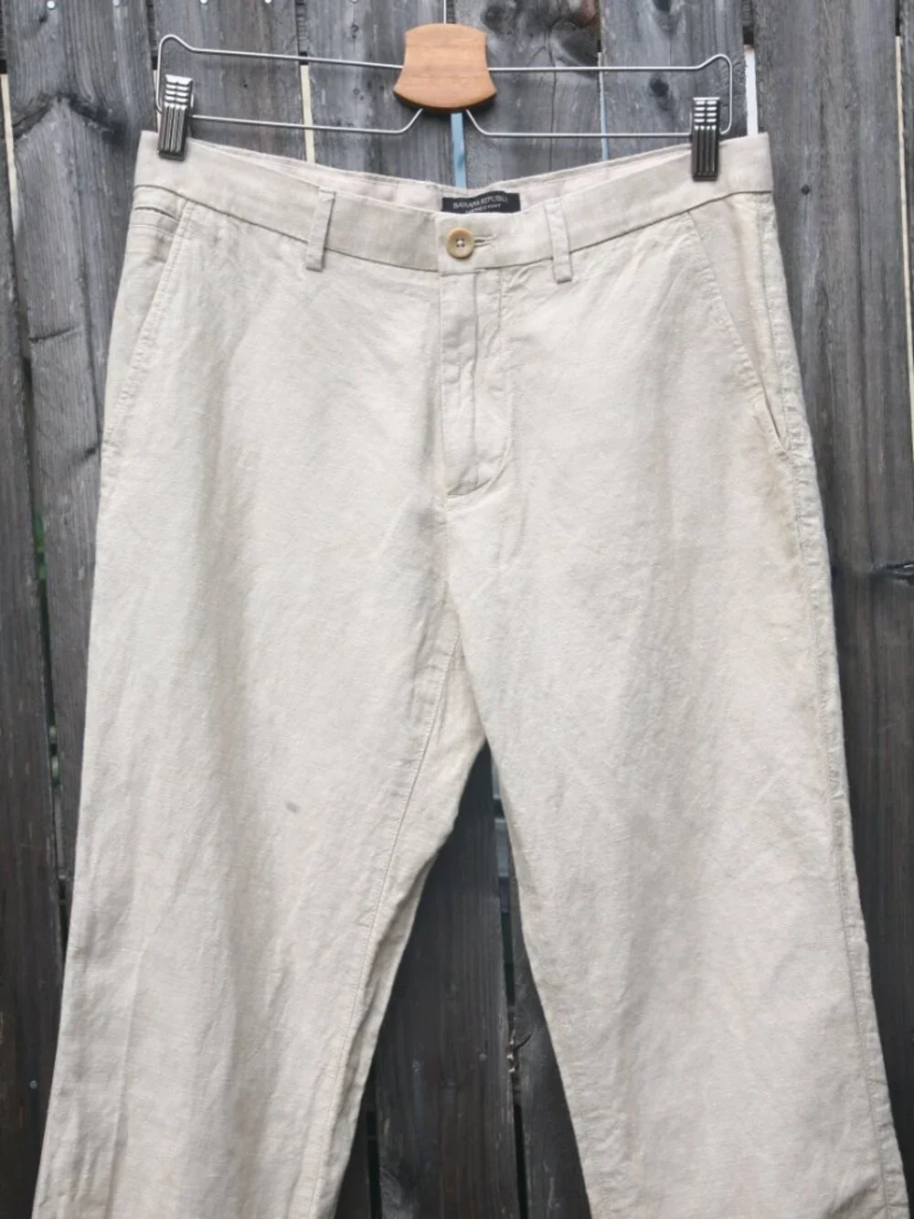 Size 30 X 30 - BANANA REPUBLIC Men's Kentfield Beige Linen Slim Fit Pants